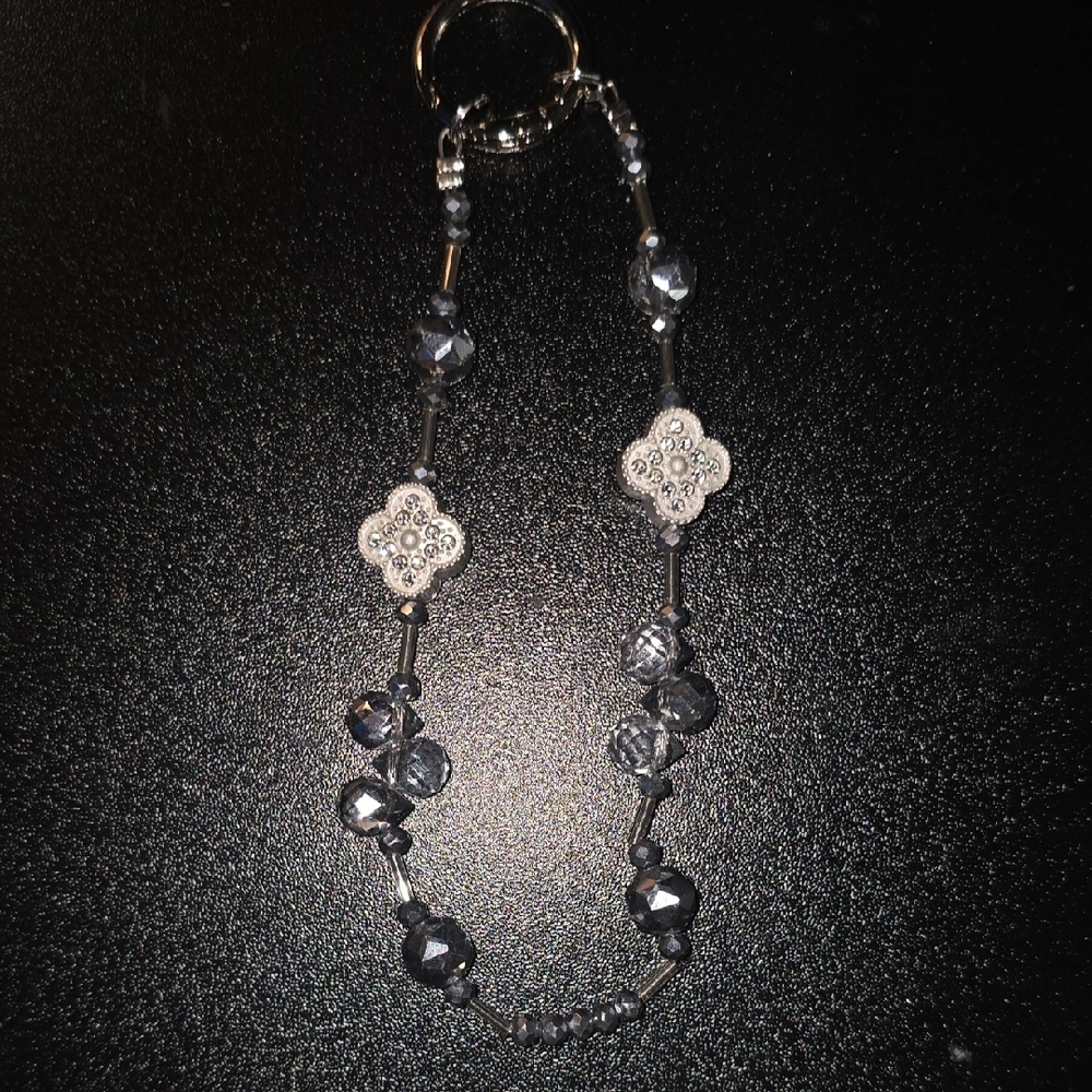 Silver Crystal Beaded Charm